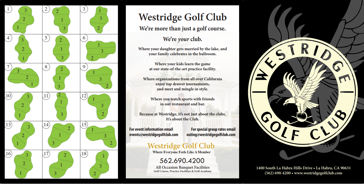 Scorecard Westridge Golf Club CA